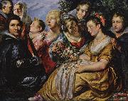 Jacob Jordaens, Self portrait with his Family and Father-in-Law Adam van Noort